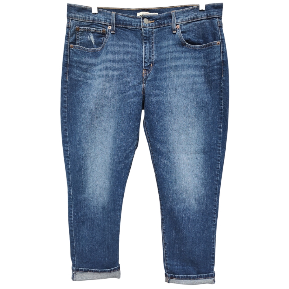 LEVI'S Blue Boyfriend Mid-Rise Jeans Size 16